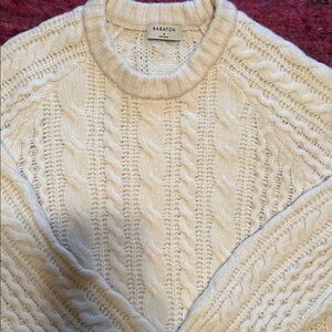 Babaton Ivory Cable Knit Pullover